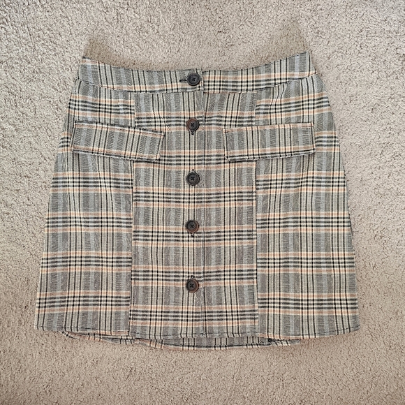 Urban Outfitters Size Small Plaid Button-Front Skirt - Picture 1 of 5